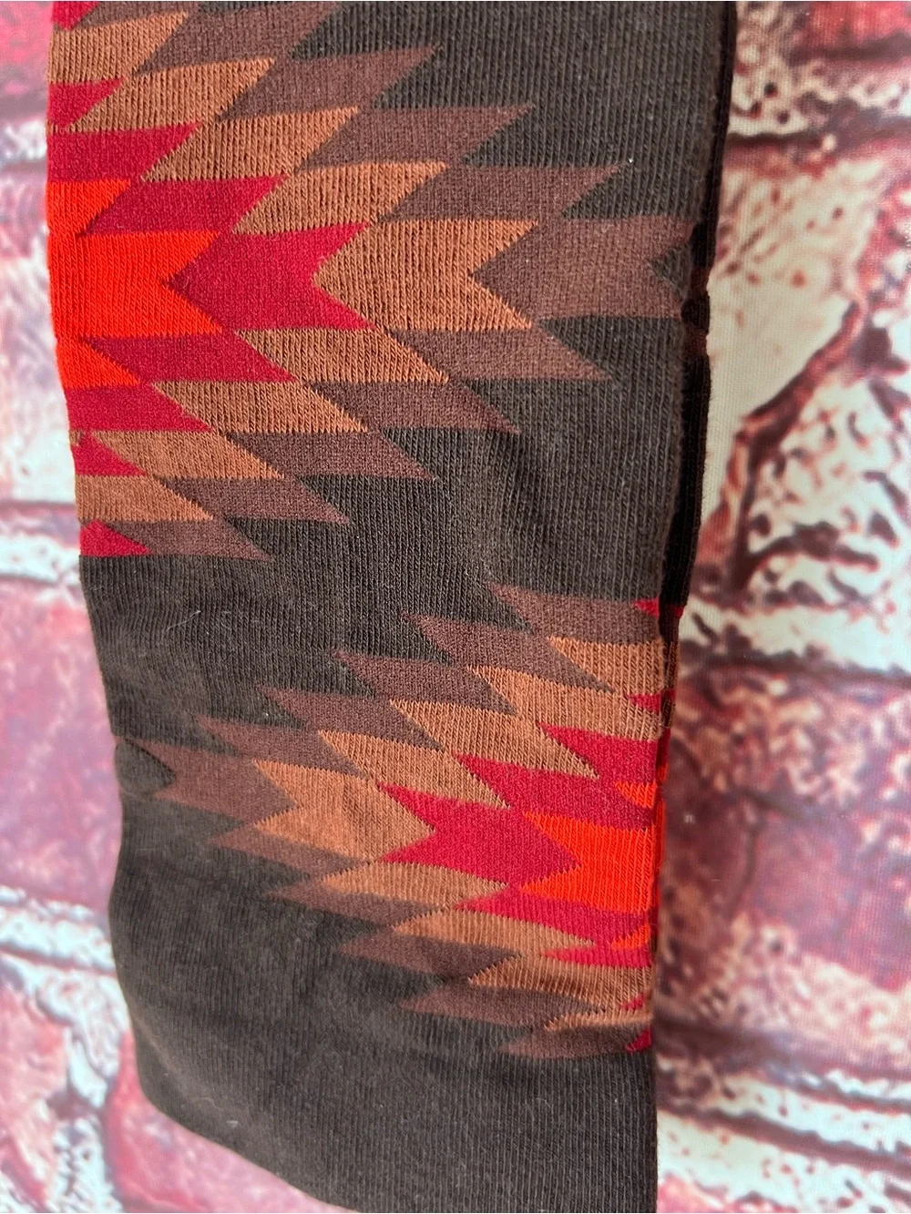 HUE Southwest Knee Sock 207 Espresso Brown Red Nordstrom NWT One Size